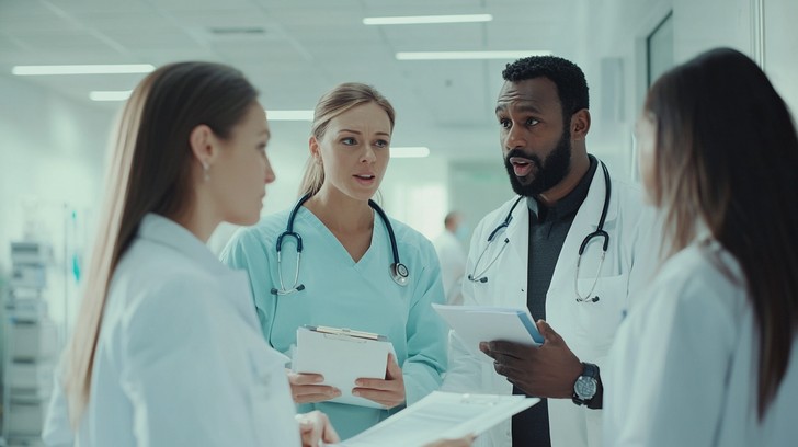 Doctors discussing patient care